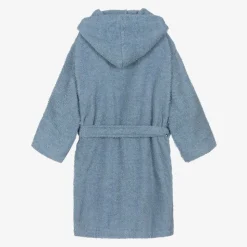 Blue Cotton Towelling Bathrobe
