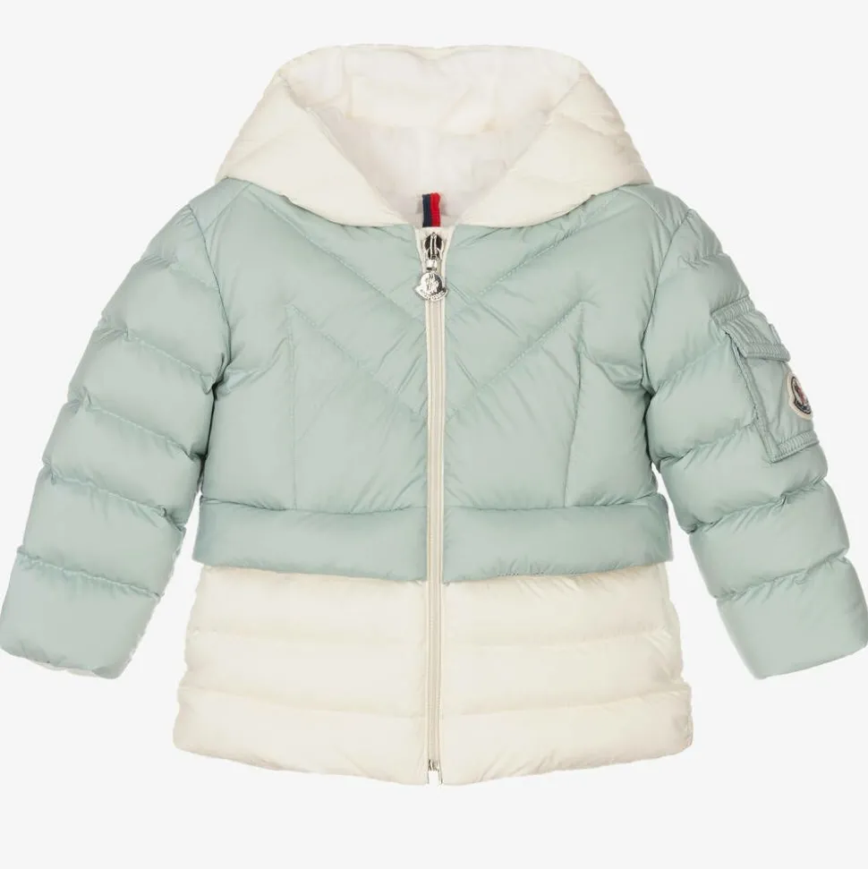 Blue Down Padded Hooded Jacket