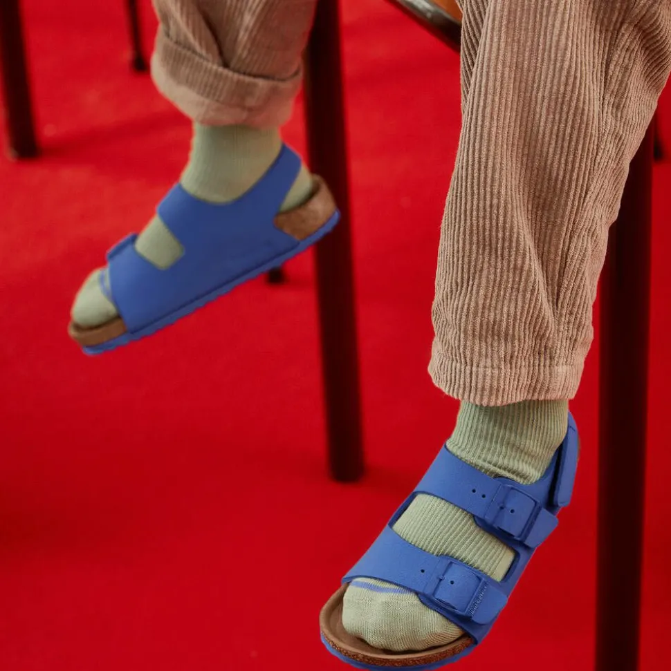 Blue Faux Leather Sandals