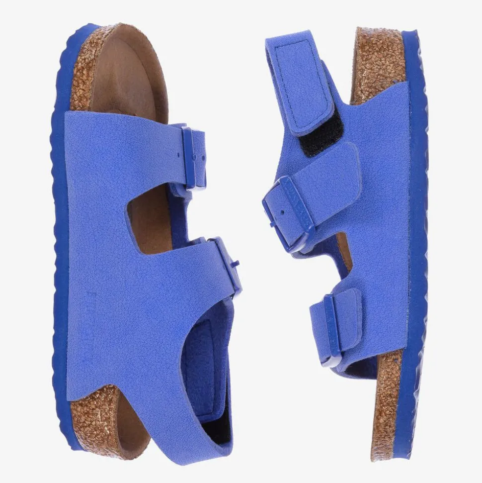 Blue Faux Leather Sandals