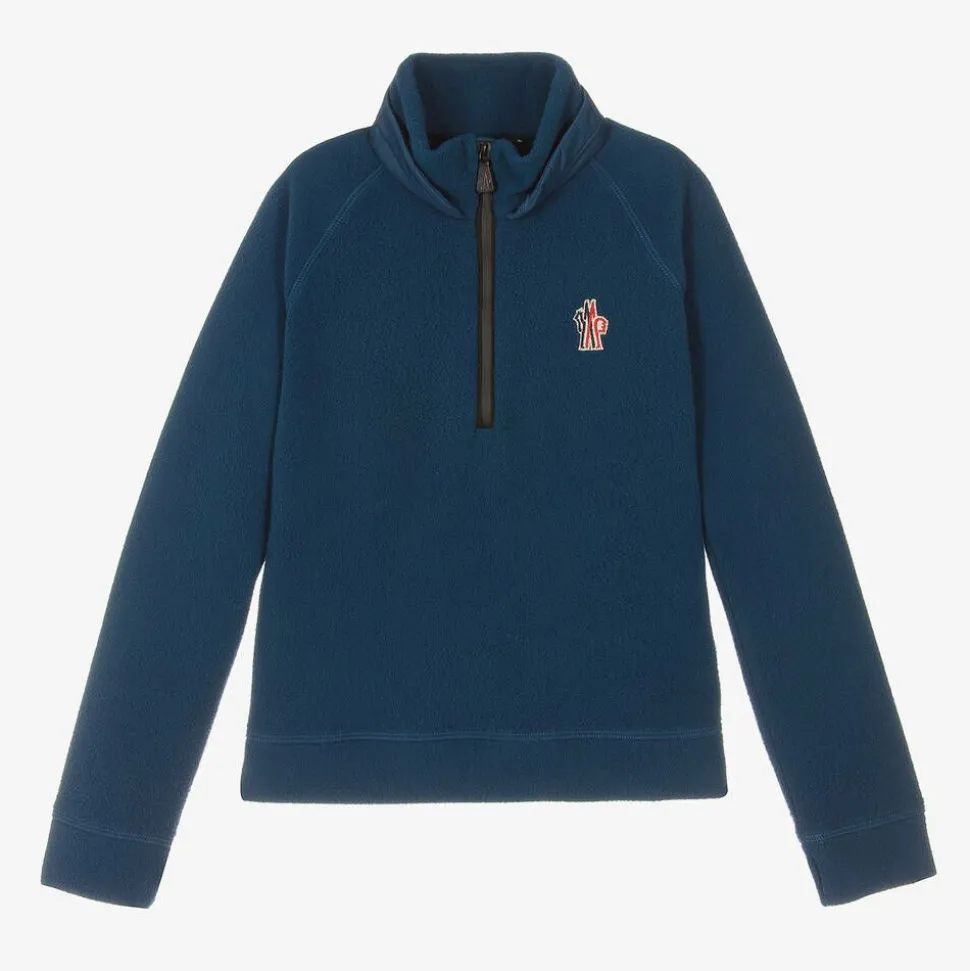Blue Fleece Zip-Up Top