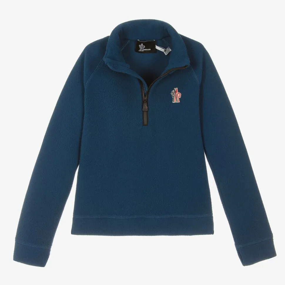 Blue Fleece Zip-Up Top