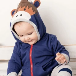 Blue Hamish Highland Cow Zip-Up Top