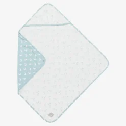 Blue Hare Print Reversible Cotton Blanket (69cm)