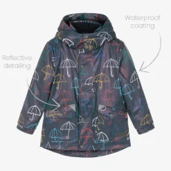 Blue Hooded Waterproof Umbrella Raincoat