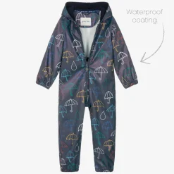 Blue Hooded Waterproof Umbrella Rainsuit