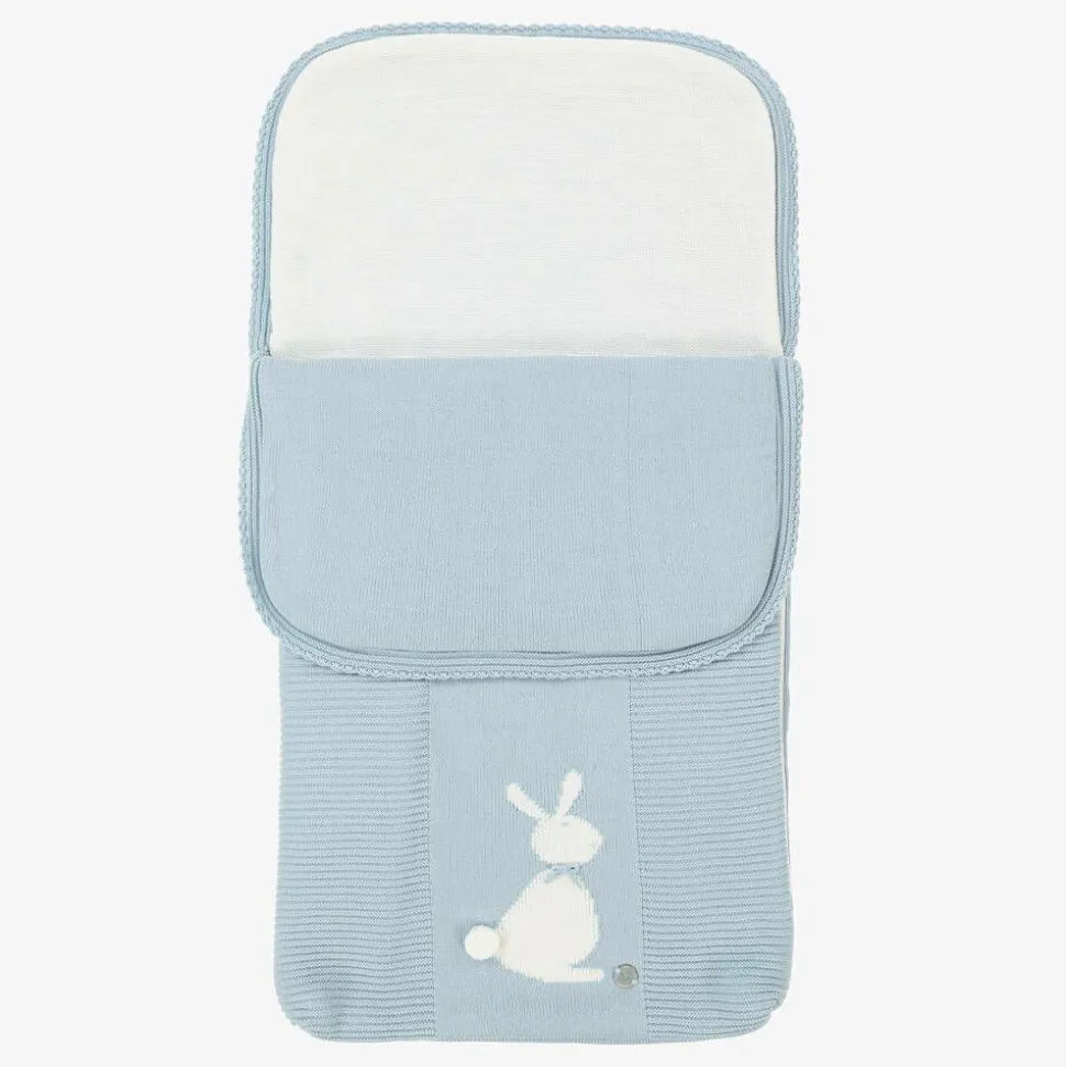 Blue Knitted Bunny Baby Nest (70cm)