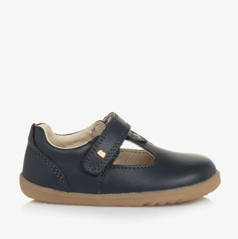 Blue Leather First Walker Shoes
