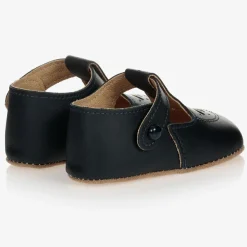 Blue Leather Pre-Walker Shoes