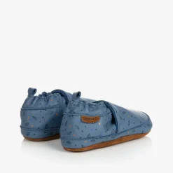 Blue Leather Slippers