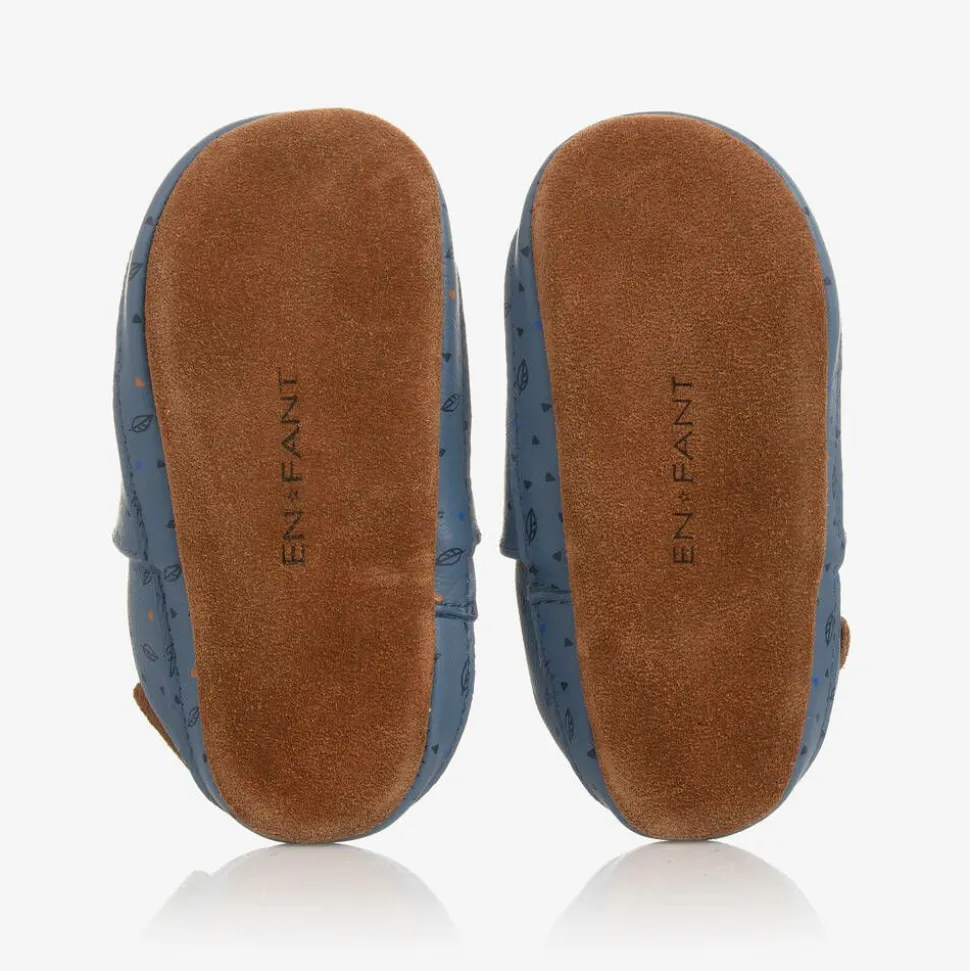 Blue Leather Slippers