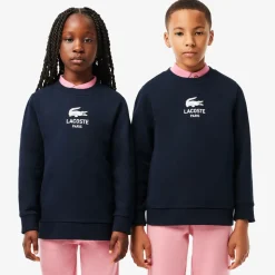 Blue Organic Cotton Crocodile Logo Sweatshirt