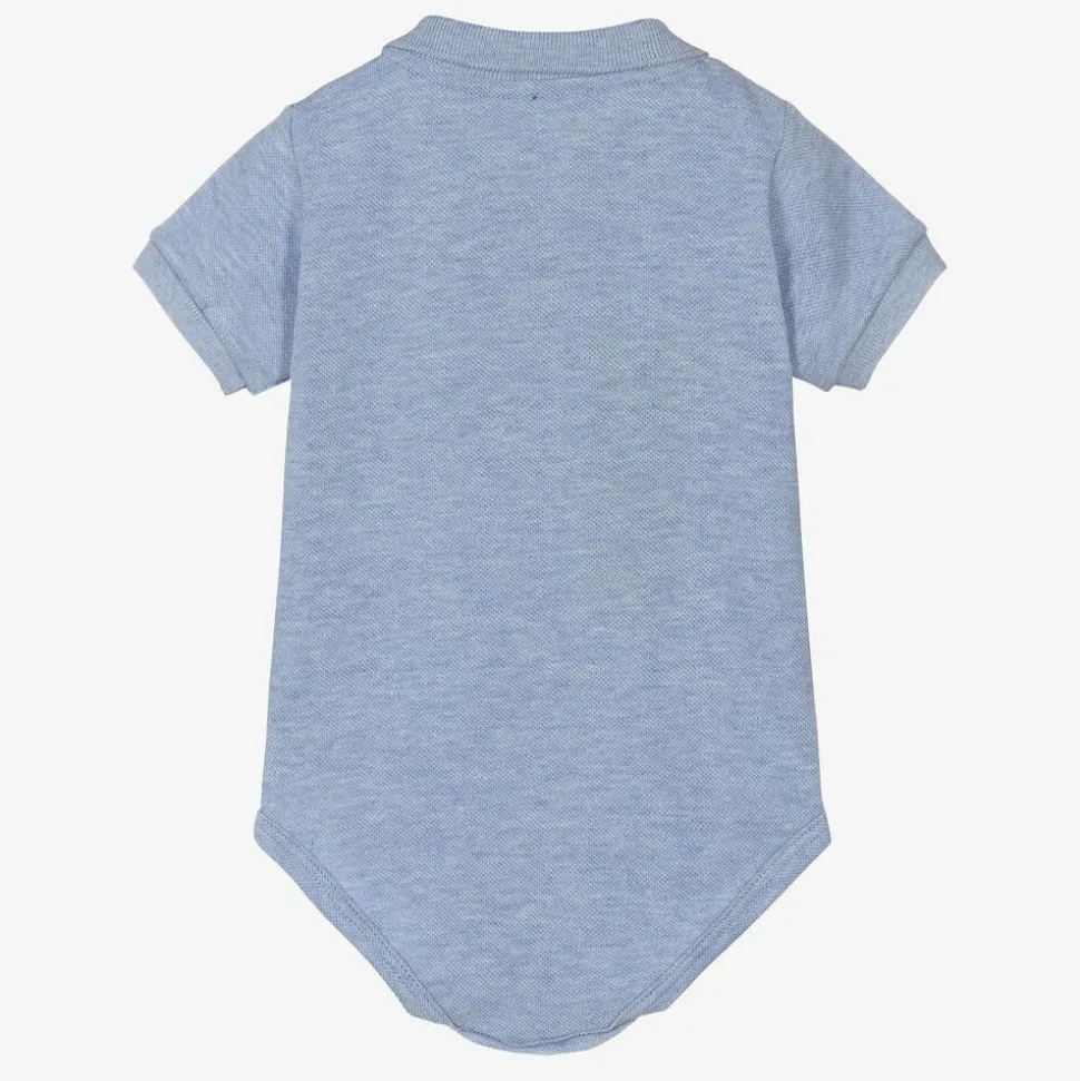 Blue Organic Cotton Polo Bodysuit