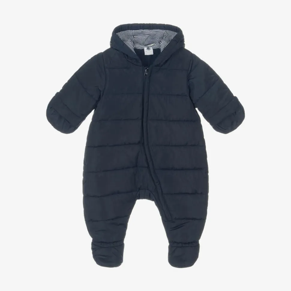 Blue Padded Baby Snowsuit