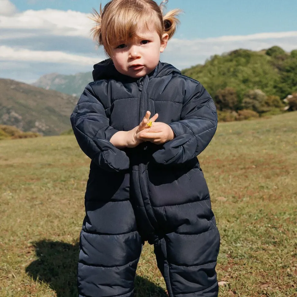 Blue Padded Baby Snowsuit