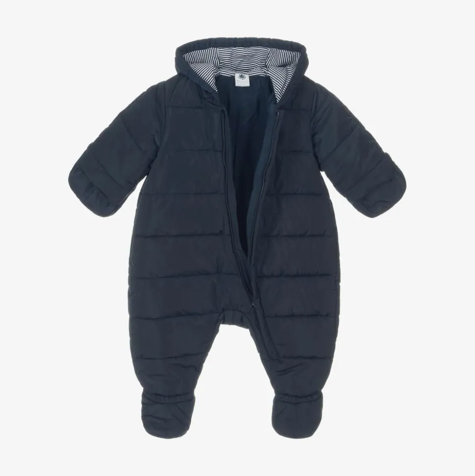 Blue Padded Baby Snowsuit