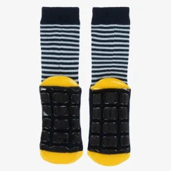 Blue Striped Duck Slipper Socks