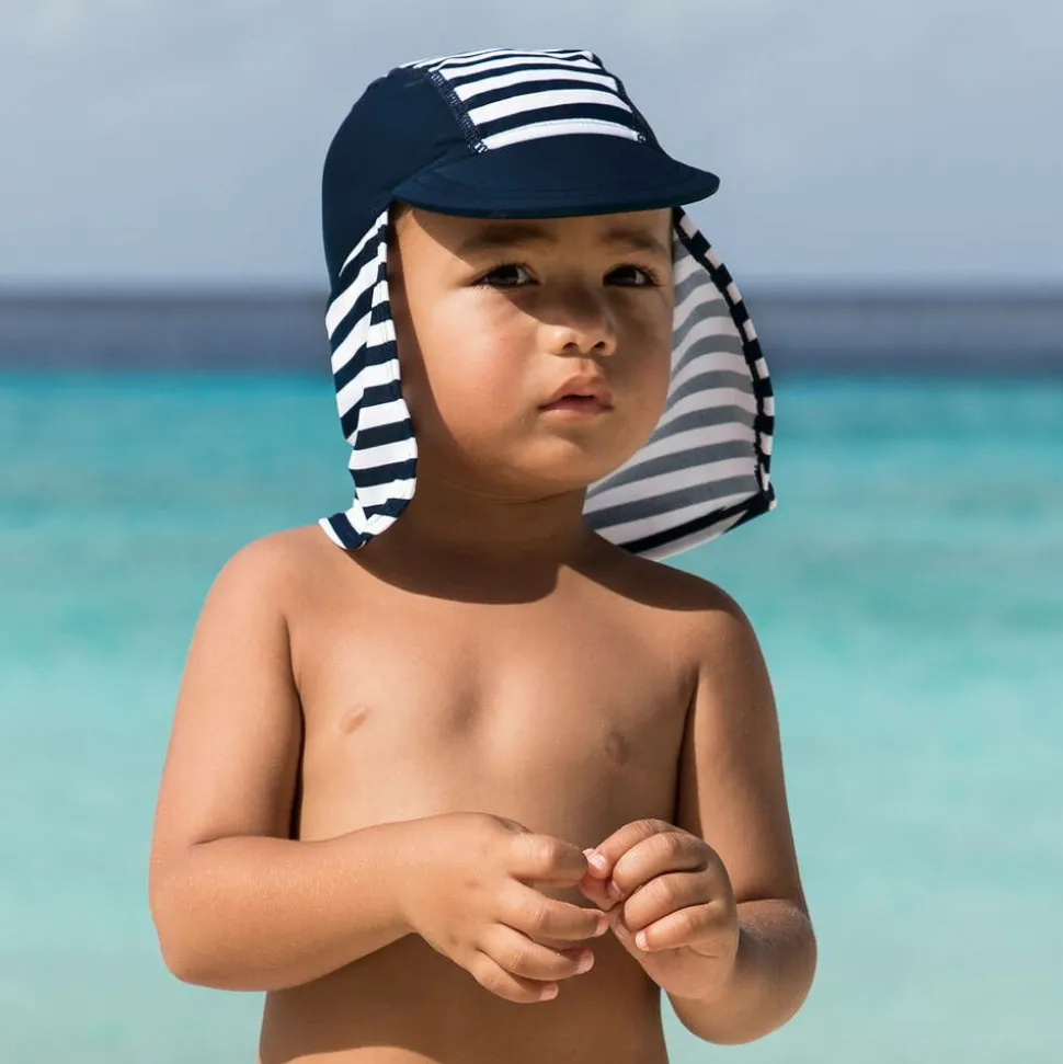 Blue Striped Swim Hat (UPF 50+)