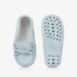 Blue Suede Leather Pre-Walker Moccasins