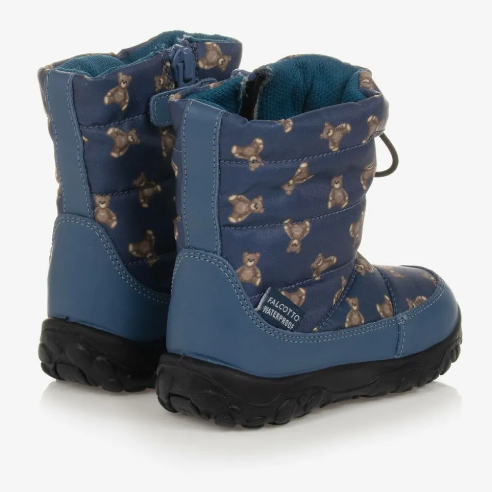 Blue Teddy Bear Snow Boots