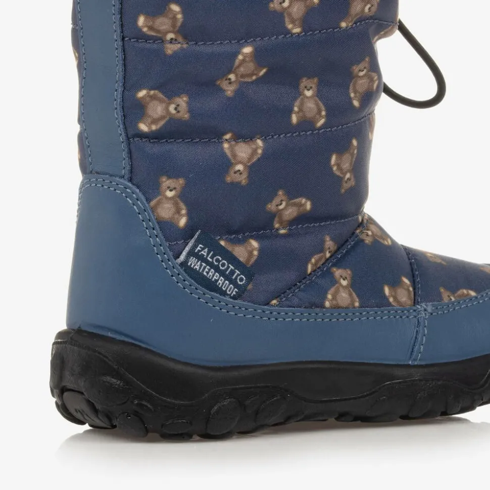 Blue Teddy Bear Snow Boots