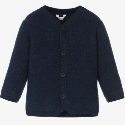 Blue Thermal Wool Cardigan