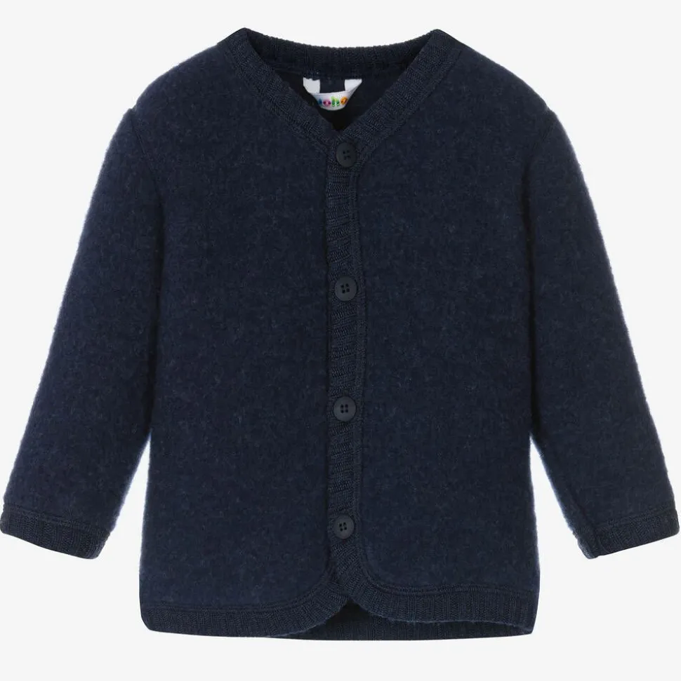 Blue Thermal Wool Cardigan