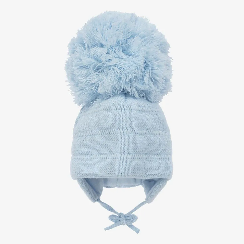 Blue Tuva Giant Pom-Pom Hat