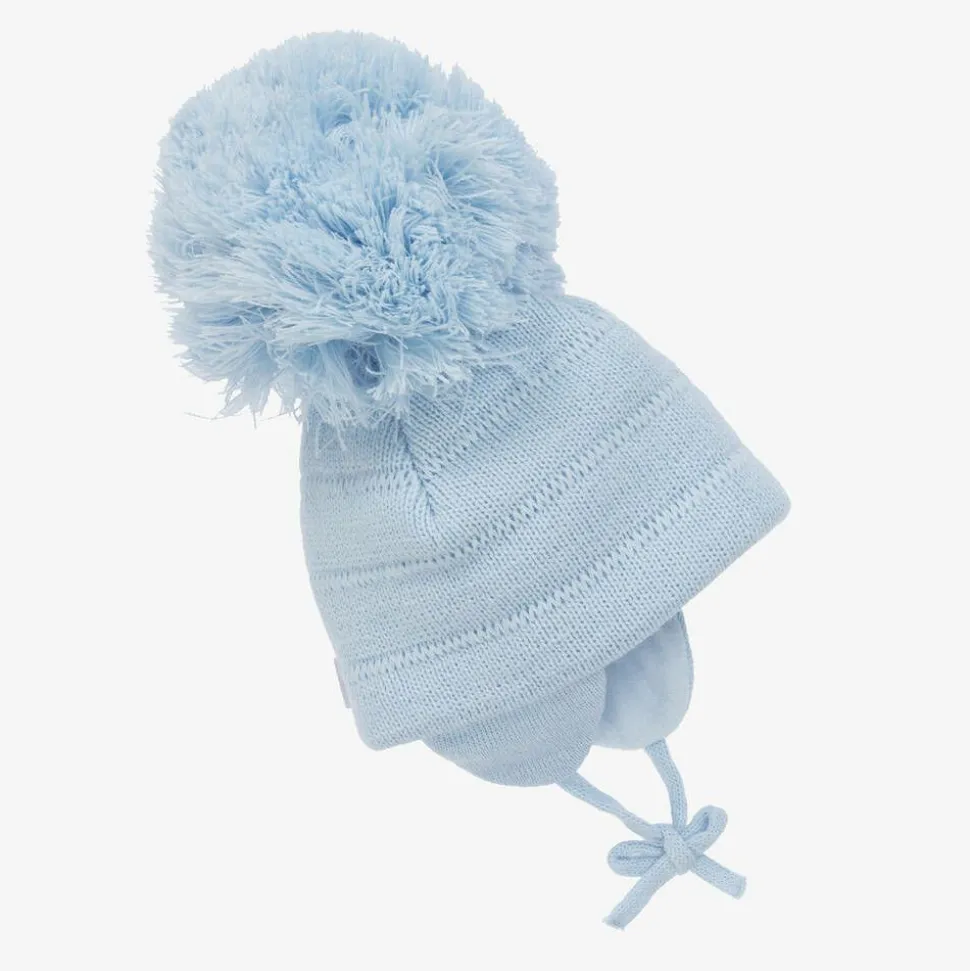 Blue Tuva Giant Pom-Pom Hat