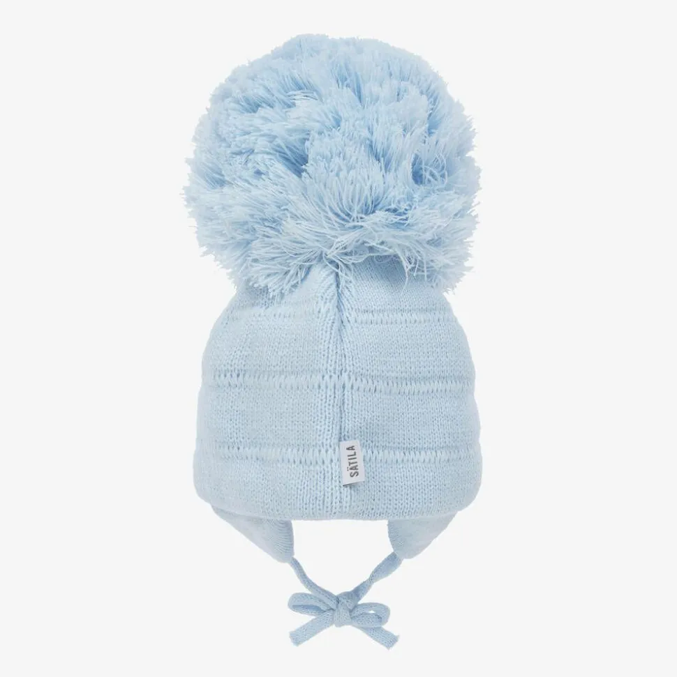 Blue Tuva Giant Pom-Pom Hat