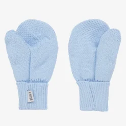 Blue Twiddle Knitted Baby Mittens