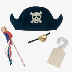 Blue Velvet Pirate Hat Costume Set