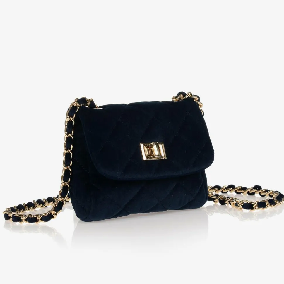 Blue Velvet Quilted Bag (13cm)