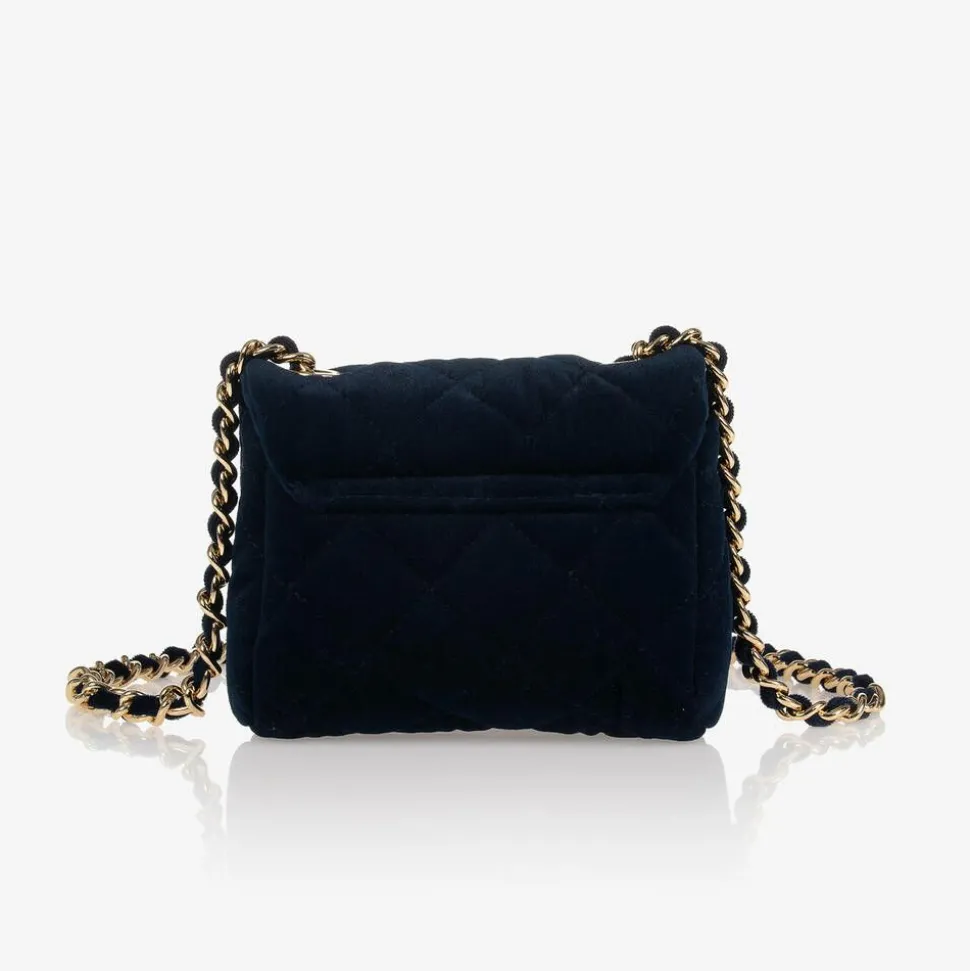 Blue Velvet Quilted Bag (13cm)