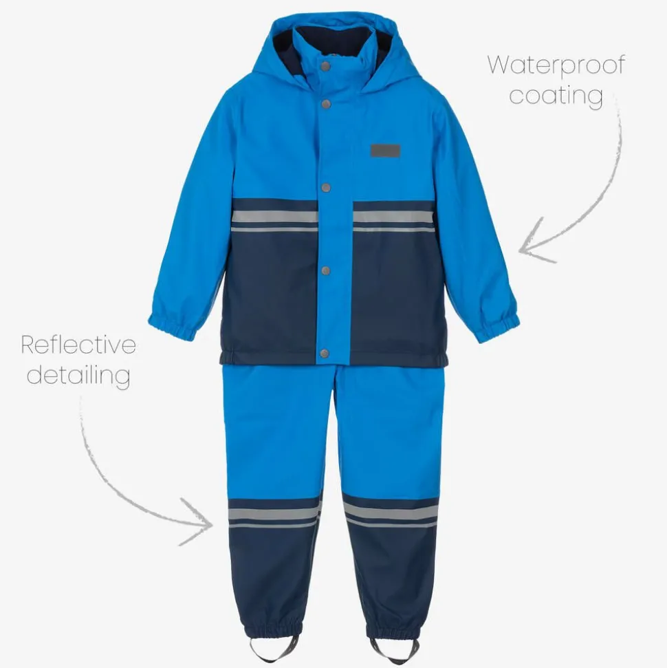 Blue Waterproof Raincoat & Salopettes