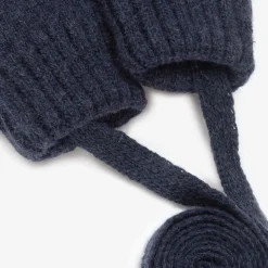 Blue Wool & Cashmere Baby Mittens