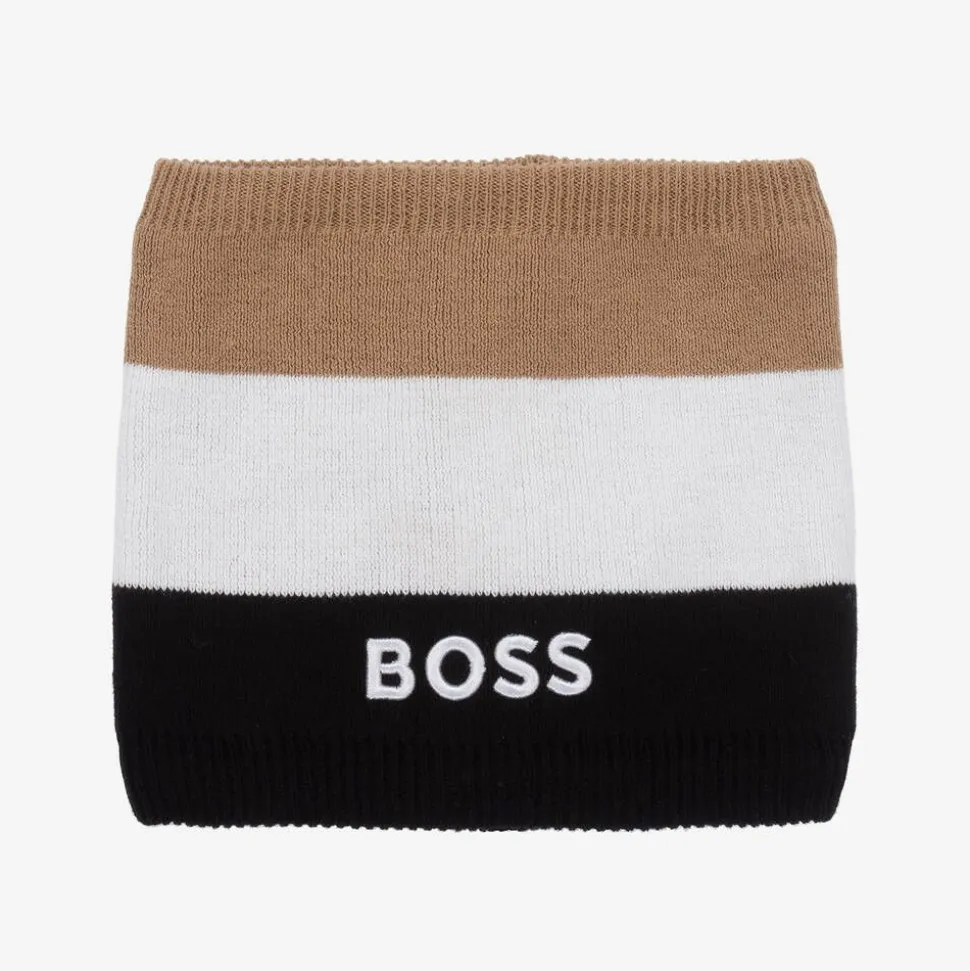 Boys Beige & Black Knitted Snood