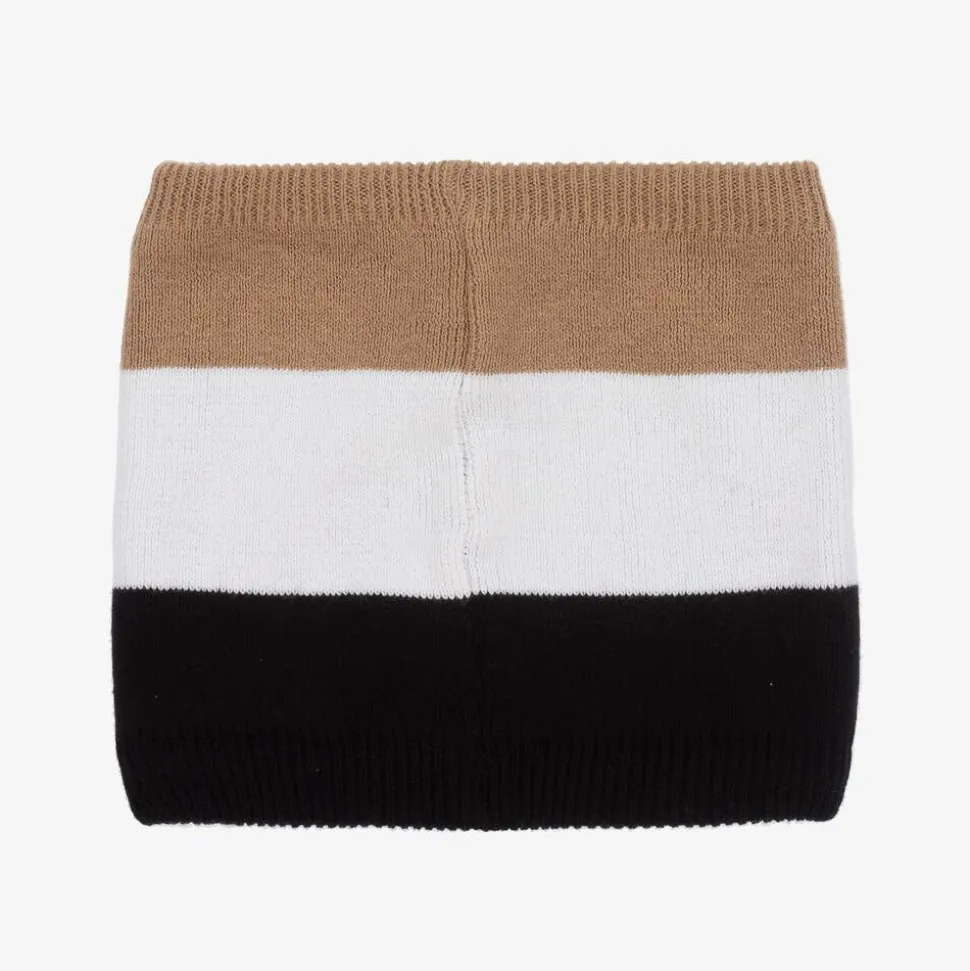 Boys Beige & Black Knitted Snood