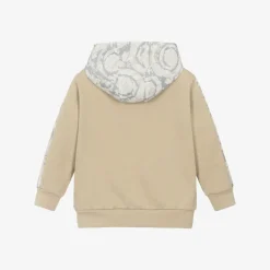Boys Beige Cotton Barocco Print Hoodie