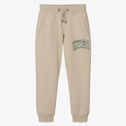 Boys Beige Cotton Joggers