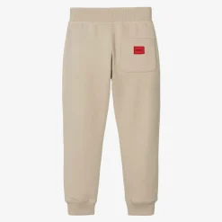 Boys Beige Cotton Joggers