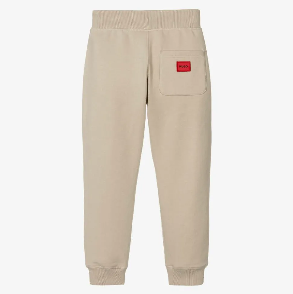 Boys Beige Cotton Joggers