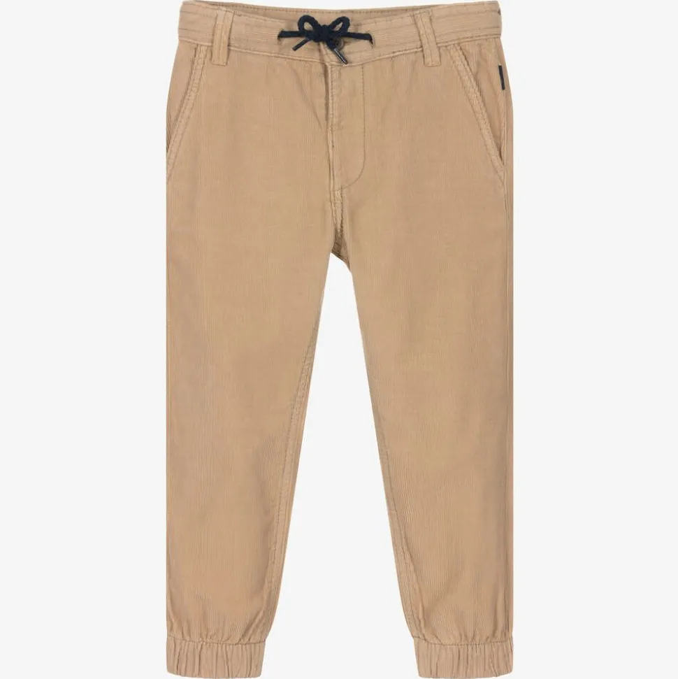 Boys Beige Cotton Needlecord Trousers