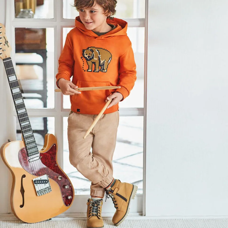 Boys Beige Cotton Needlecord Trousers