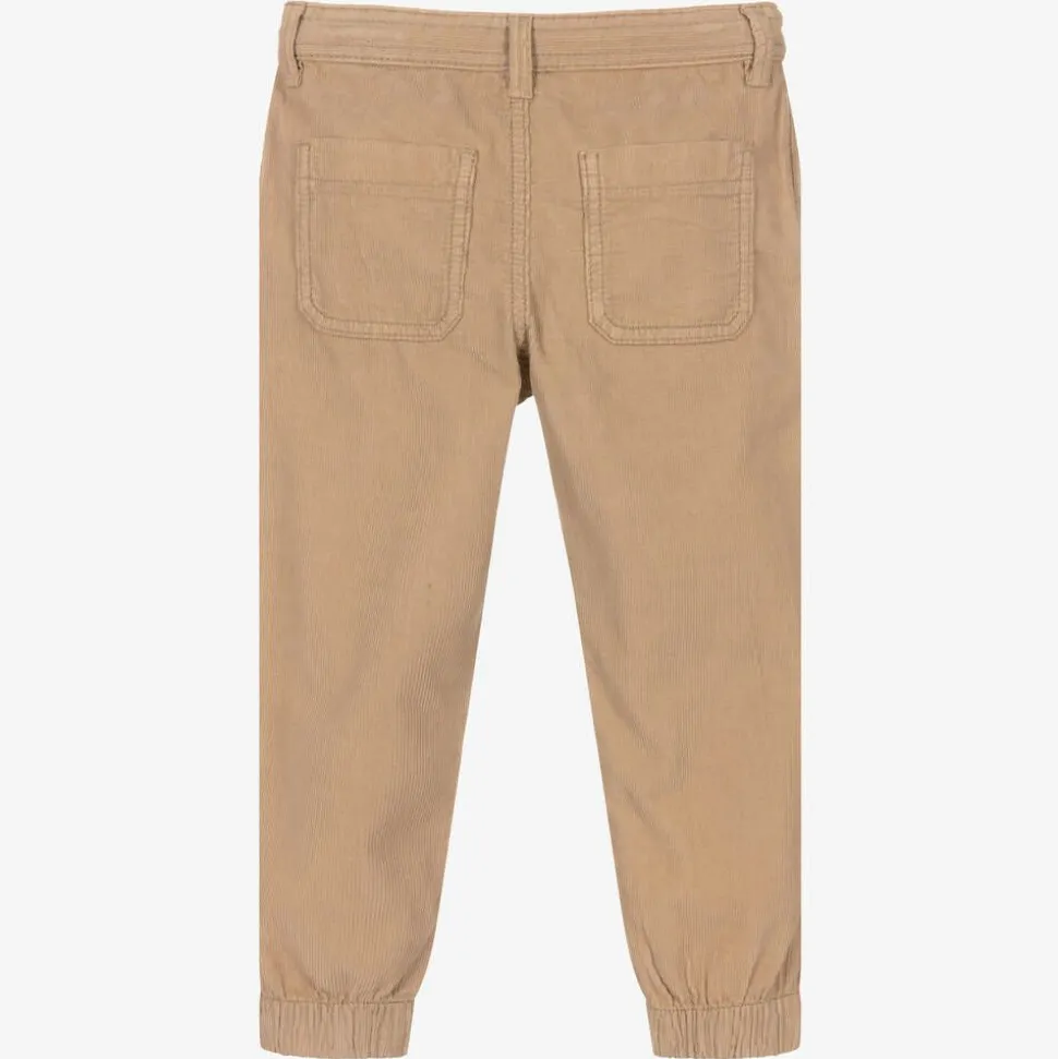 Boys Beige Cotton Needlecord Trousers