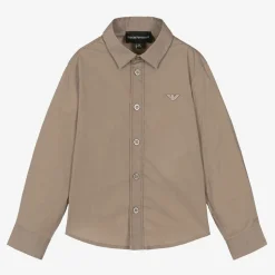 Boys Beige Cotton Shirt