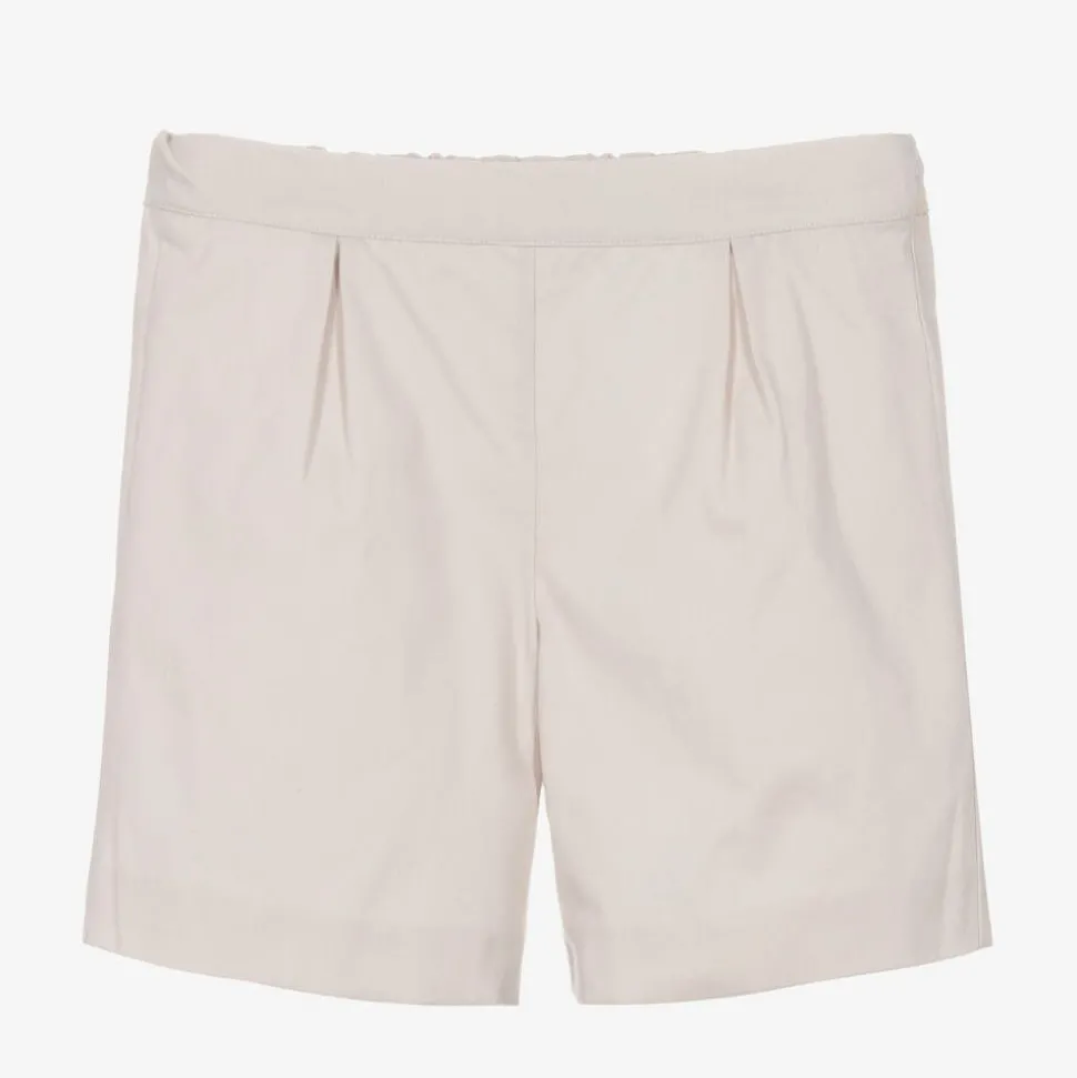 Boys Beige Cotton Shorts