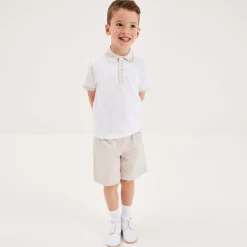 Boys Beige Cotton Shorts