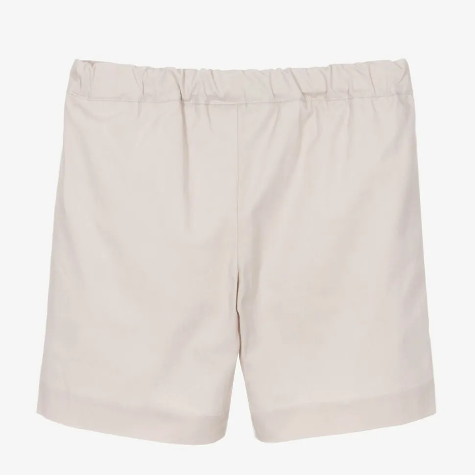 Boys Beige Cotton Shorts