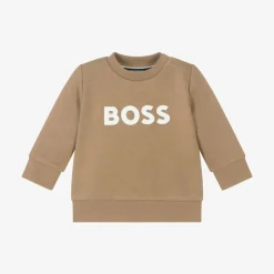 Boys Beige Cotton Sweatshirt